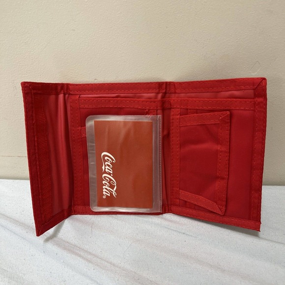 NEW Vintage Official Surf Club Coca-Cola Trifold wallet Excellent Condition Red - Picture 5 of 10